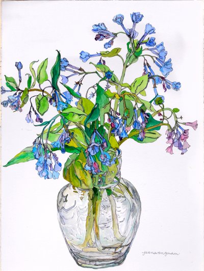 Virginia Blue Bells in Narrow Necked Vase, 2006 by Jean Swan Gordon