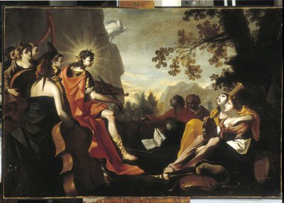 Apollo and the Muses on Mount Parnassus by Jean Tassel