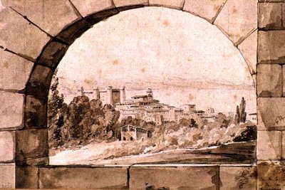View of the Town and Lake of Bracciano, c.1810 by Jean Thomas Thibault
