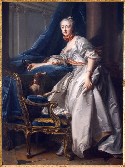 Portrait of Marie Anne de Montboisier Beaufort Canillac, Marquise de Caumont. Painting by Jean Valade (1709-1787), Oil on Canvas by Jean Valade