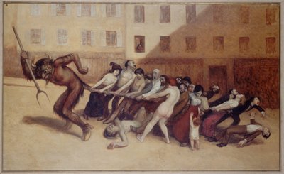 The Parisians Pulling the Devil by the Tail, ca. 1920 by Jean Veber