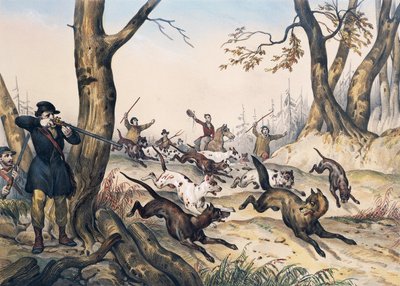 Wolf hunting by Jean Victor Adam