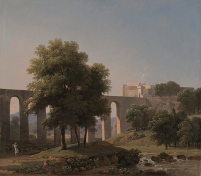An Aqueduct Near a Fortress by Jean Victor Bertin