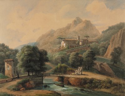 Italian Landscape: The Abbey and the Monks by Jean Victor Bertin