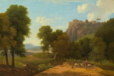 Shepherd with His Flock by Jean Victor Bertin