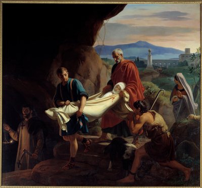Funeral of a Young Christian Woman in the Catacombs in Rome at the Time of Persecution by Jean Victor Schnetz