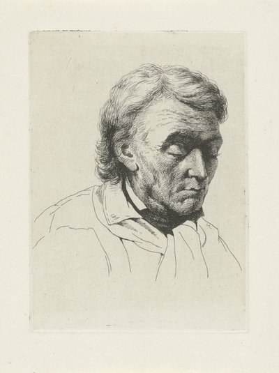 Portrait of an Old Man with Closed Eyes by Jean Zacherie Mazel