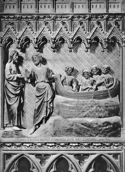 Cathedral, Interior, Choir Screen, Jesus Christ Appearing on Lake Tiberias, the Miraculous Draught of Fishes by Jean and Jean Le Boutellier Ravy