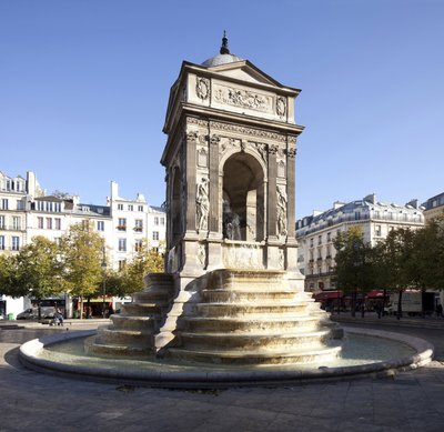 View of the Fontaine des Innocents, in the Renaissance style, monumental fountain built in 1549 under the reign of Henry II by Jean and Lescot Pierre Goujon