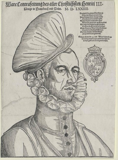 King of France Henry III by Jean de (after) Court