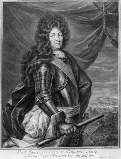 Portrait of Louis XIV (1638-1715) engraved by Gerard Edelinck (1640-1707) by Jean de la Haye