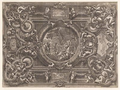 Project for a ceiling. With alternative suggestions. by Jean le Pautre