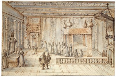 The Chamber of King Louis XIV in Versailles, 1654 by Jean le Pautre