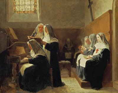 The Convent Choir by Jean or Jehan Georges Vibert