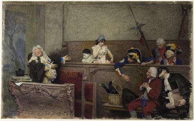 Trial of Pierrot by Jean or Jehan Georges Vibert