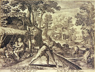 Adam and Eve After the Expulsion by Jean or Johann Sadeler