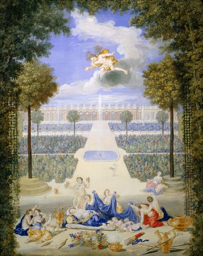 Parterre of Grand Trianon, by Jean Cotelle by Jean the Younger Cotelle