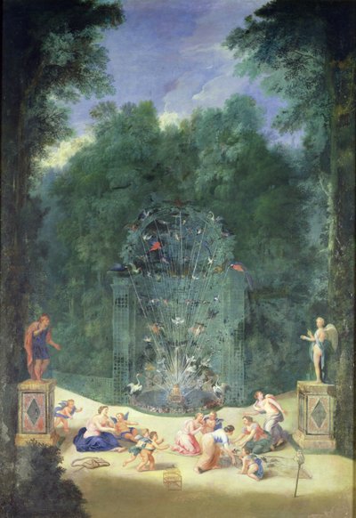 The Groves of Versailles: View of the Entrance to the Maze with Birds, Nymphs and Cherubs by Jean the Younger Cotelle