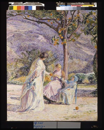Under The Orange Tree Or The Terrace At Les Pâquerettes by Jean van den Eeckhoudt