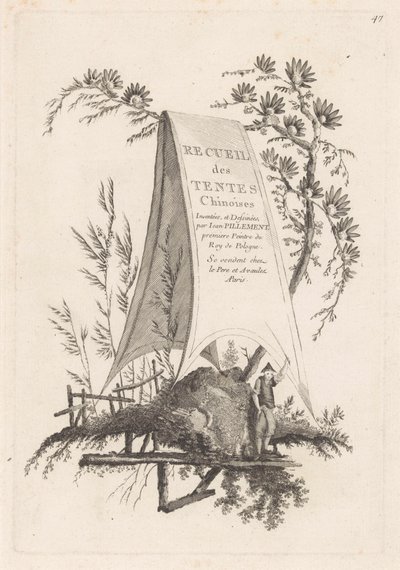 Man with Stick by Tent, Recueil des Tentes Chinoises (series title) by Jeanne Deny
