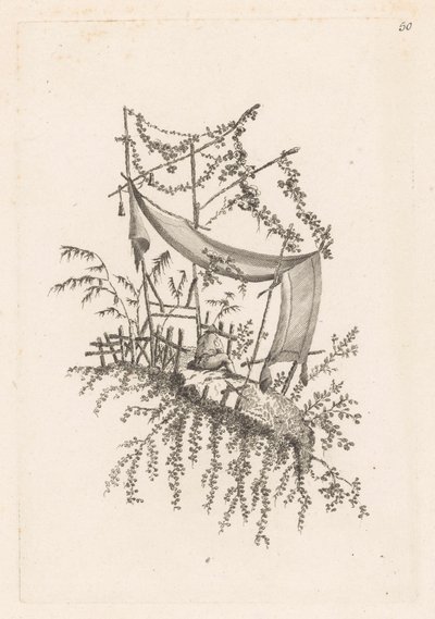 Seated Man Under Canopy by Jeanne Deny
