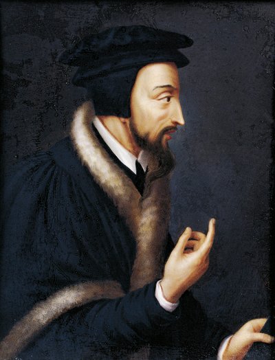 Portrait of John Calvin, French theologian and religious reformer, Miniature by Jeanne Henriette Rath