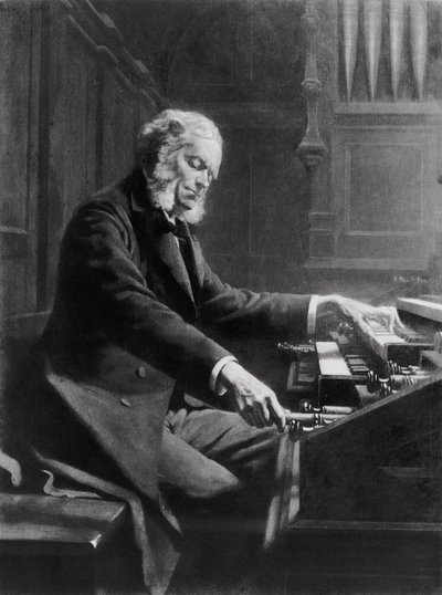 Cesar Franck at the Console of the Organ at St. Clotilde Basilica, Paris by Jeanne Rongier