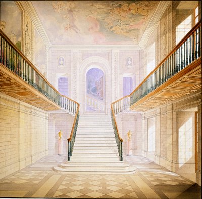 Design for a Staircase in the Painted Hall, Chatsworth by Jeffry Wyatville