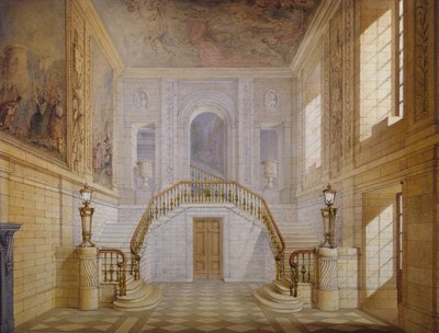 Design for a Staircase in the Painted Hall, Chatsworth by Jeffry Wyatville
