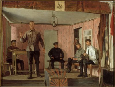 A Meeting of the Village Communist Cell by Jefim Michailowitsch Tschepzow