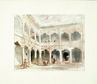 Courtyard of the Infantado Palace in Guadalajara (Spain) by Jenaro Pérez Villaamil