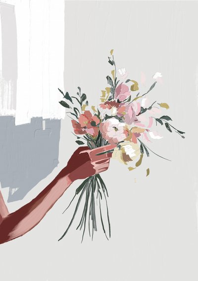 Hand Holding Bouquet by Jenna Alheit
