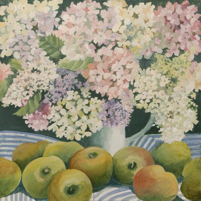 Hydrangeas and cooking apples by Jennifer Abbott