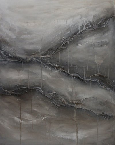 Abstract Flowing Greys by Jenny Nielsen