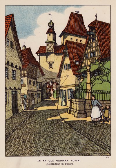 In an old German Town, Rothenburg, in Bavaria by Jenny Wylie