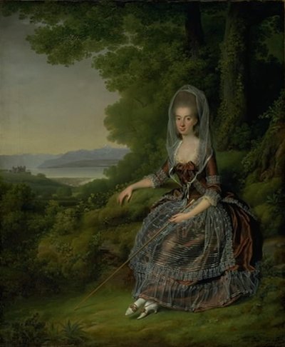 Baroness Matilda Guiguer de Prangins in Her Park at the Lake of Geneva by Jens Juel