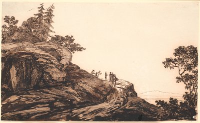Mountain Landscape with People and Donkeys on a Road by Jens Juel