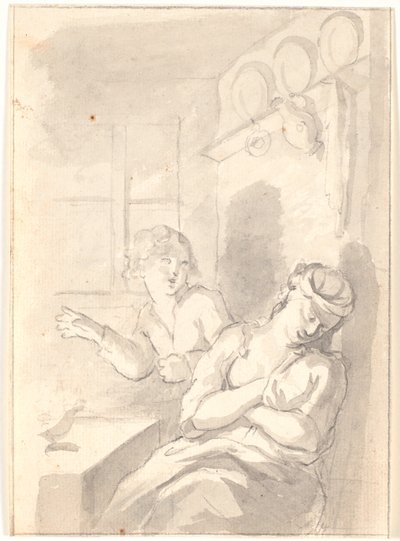 A Sleeping Kitchen Maid and a Thieving Boy, Artificial Light by Jens Juel