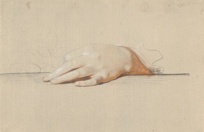 A Left Hand Resting on a Table, Holding a Rose by Jens Juel