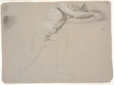 Model Sitting, with Head and Arms Supported on Cushions; Not Fully Drawn by Jens Juel