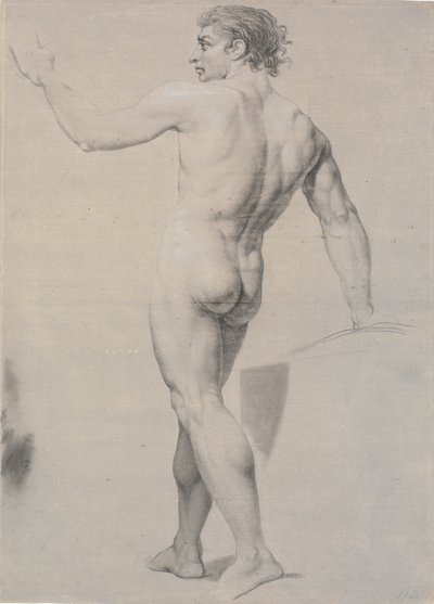Model Standing, Seen from the Back, Left Arm Raised by Jens Juel