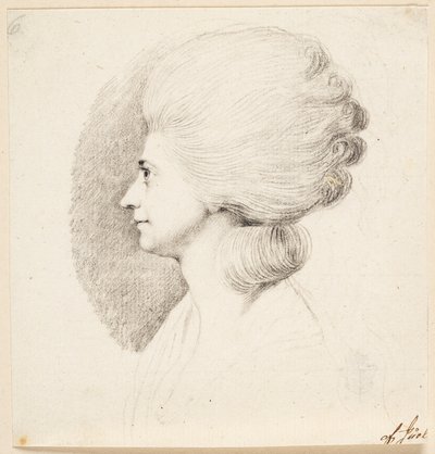 The Actress Mme. Frydendahl, Born Møller. Profile to the Left by Jens Juel