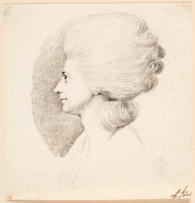 The Actress Mme. Frydendahl, Born Møller. Profile to the Left by Jens Juel
