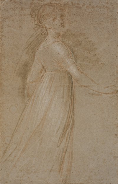 Study of a Young Girl, Half from the Back, with Right Arm Outstretched by Jens Juel