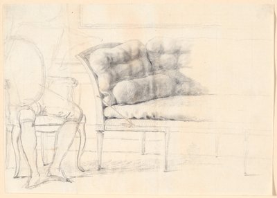 Study for the Holmskiold Family Portrait from 1787: the upholstered sofa, and to the left a chair with Holmskiold