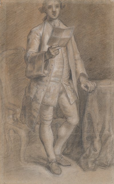 Study for a Portrait of a Standing Man with a Paper in Hand by Jens Juel