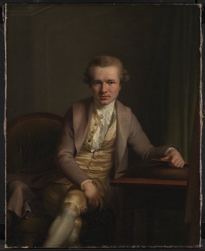 The Engraver Johann Friderich Clemens at his Work Table by Jens Juel