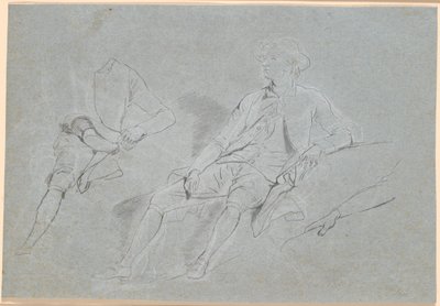 Draft for a Full-Figure Portrait of a Gentleman, Sitting Outdoors by Jens Juel