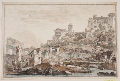 Cityscape with Ruins and Elevated Church and Palace by Jens Petersen Lund