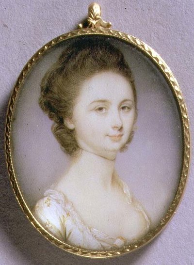 Portrait Miniature of a Lady in a White Dress by Jeremiah Meyer